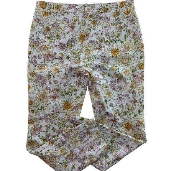 Brooks Brothers Floral Natalie Fit Chino Pants Women Size 8 Tapered Cotton Blend - Picture 3 of 9
